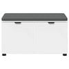 vidaXL Flurbank mit Kissen mit Speicher mit T&uuml;r Wei&szlig; 80 x 46 x 46 cm