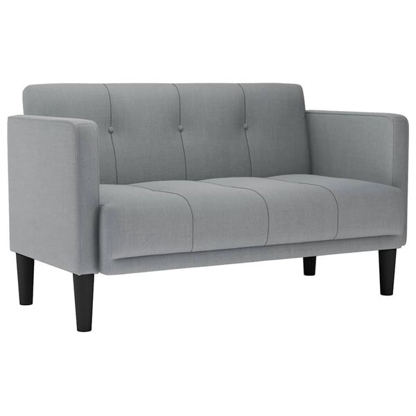 vidaXL Zweisitzer-Sofa Hellgrau 111 cm Stoff