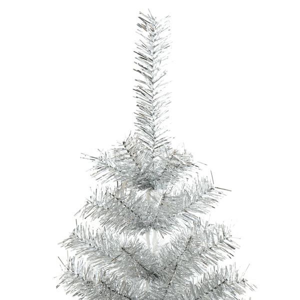 vidaXL Künstlicher Weihnachtsbaum mit Ständer Silber 240 cm PET