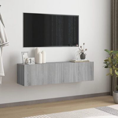 vidaXL TV-Wandschrank Grau Sonoma 120x30x30 cm Holzwerkstoff