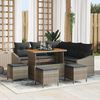 vidaXL Gartensofa-set mit Kissen 9 pcs Grau Poly-Rattan