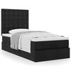 vidaXL Ottoman-Bett mit Matratze Schwarz 90x190 cm Stoff