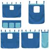 vidaXL Etagenbett mit Rutsche und Gardinen Blau 80x200 cm