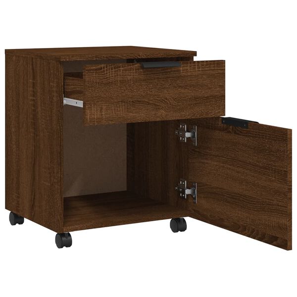 vidaXL Mobiler Aktenschrank mit Rollen Braun Eichen-Optik 45x38x54 cm