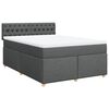 vidaXL Boxspringbett mit Matratze Dunkelgrau 140x200 cm Stoff