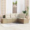 vidaXL Gartensofa-set mit Speicher 4 pcs Beige und Creme Poly-Rattan