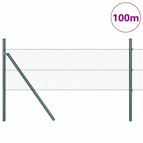 vidaXL Zaunpfosten Grau 100 x 0,4 m (25 mm Netz) Stahl und PVC