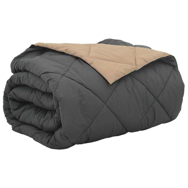 vidaXL Sommerdecke Anthrazit und Taupe 200 x 200 cm Mikrofaser