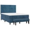 vidaXL Boxspringbett mit Matratze Dunkelblau 140x200 cm Samt