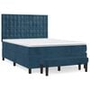 vidaXL Boxspringbett mit Matratze Dunkelblau 140x200 cm Samt