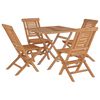 vidaXL 5-tlg. Garten-Essgruppe Massivholz Teak