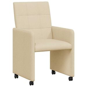 vidaXL Esszimmerst&uuml;hle mit Rollen 2 pcs Creme 58 x 65 x 94 cm Stoff