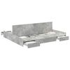 vidaXL Aufbewahrungsbettgestell Beton Grau 200 x 200 cm Holzwerkstoff