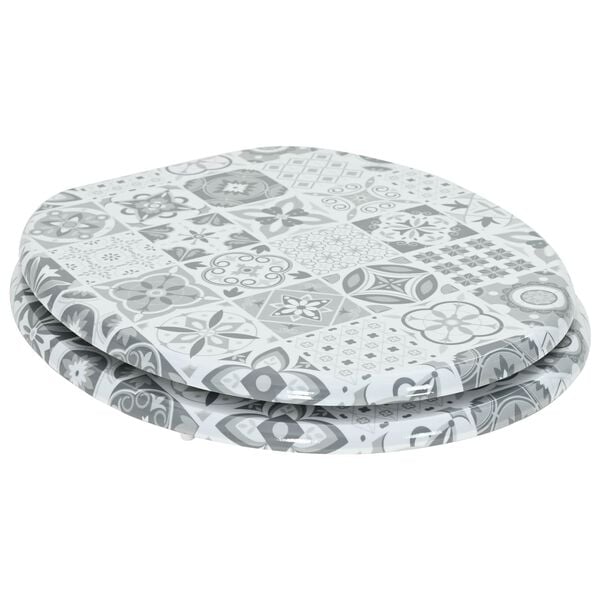 vidaXL Toilettensitz Grau 43,8 x 37,8 cm MDF-Platte