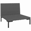 vidaXL Gartensofa mit Kissen Halbrundes Poly Rattan