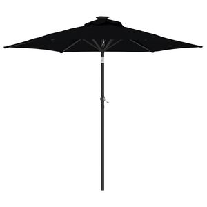 vidaXL Sonnenschirm mit LED und Stahlmast Schwarz 225x225x212 cm