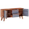 vidaXL Sideboard Grau 120x30x55 cm Massivholz