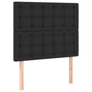vidaXL Kopfteil Schwarz 80x5x118/128 cm Kunstleder
