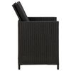 vidaXL 4-tlg. Gartenstuhl und Hocker Set Poly Rattan Schwarz