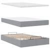 vidaXL Ottoman-Bett mit Matratze & LEDs Hellgrau 120x200 cm Stoff