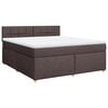 vidaXL Boxspringbett mit Matratze Dunkelbraun 180x200 cm Stoff