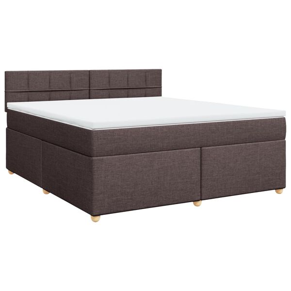 vidaXL Boxspringbett mit Matratze Dunkelbraun 180x200 cm Stoff