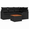 vidaXL Gartensofa-set mit Kissen 5 pcs Schwarz Poly-Rattan