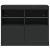 vidaXL Sideboard mit LED-Leuchten Schwarz 81x37x67 cm