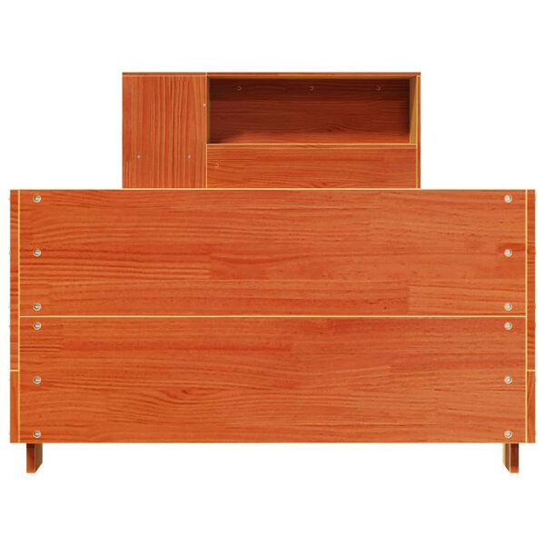vidaXL Massivholzbett ohne Matratze Wachsbraun 75x190 cm Kiefernholz