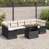vidaXL Garten-Sofa-Set mit Kissen 8 pcs Schwarz und Creme