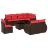 vidaXL 9-teiliges Gartensofa-Set mit Kissen, braun, Polyrattan