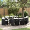 vidaXL Garten Essgruppe mit Kissen 9 pcs Schwarz Poly-Rattan
