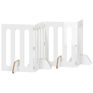 vidaXL Faltbarer Haustierzaun 4 pcs Hochglanz Wei&szlig; 201 x 38 x 70 cm