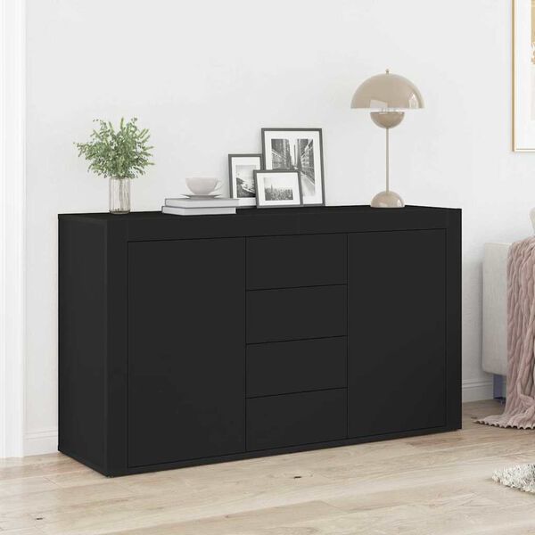 vidaXL Sideboard mit Schubladen Schwarz 120 x 36 x 69 cm Holzwerkstoff