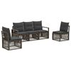 vidaXL Gartensofa-set 5 pcs Grau Poly-Rattan