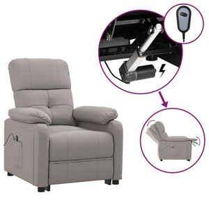 vidaXL Relaxsessel Elektrisch Taupe Stoff