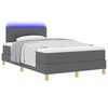 vidaXL LED Boxspringbett mit Matratze Dunkelgrau 120 x 200 cm Stoff