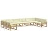 vidaXL Outdoor-Sofagarnitur 10 stk. Wei&szlig; und Creme