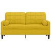 vidaXL 2-Sitzer-Sofa mit Zierkissen Gelb 140 cm Samt
