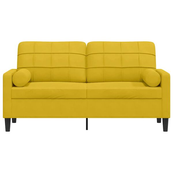 vidaXL 2-Sitzer-Sofa mit Zierkissen Gelb 140 cm Samt