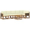 vidaXL Outdoor-Sofagarnitur mit Kissen 7 pcs Natur und Creme Polyester