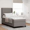 vidaXL LED Boxspringbett mit Matratze Taupe 90 x 190 cm Stoff
