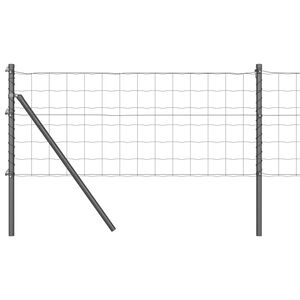 vidaXL Zaun mit Pfosten Grau 0,8 x 25 m Stahl