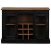 vidaXL Sideboard HALDEN 2 Schiebet&uuml;ren Schwarz 112x40x80 cm Massivholz