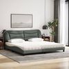 vidaXL Bett mit Matratze "Hvar" Dunkelgrau 200x200 cm Stoff