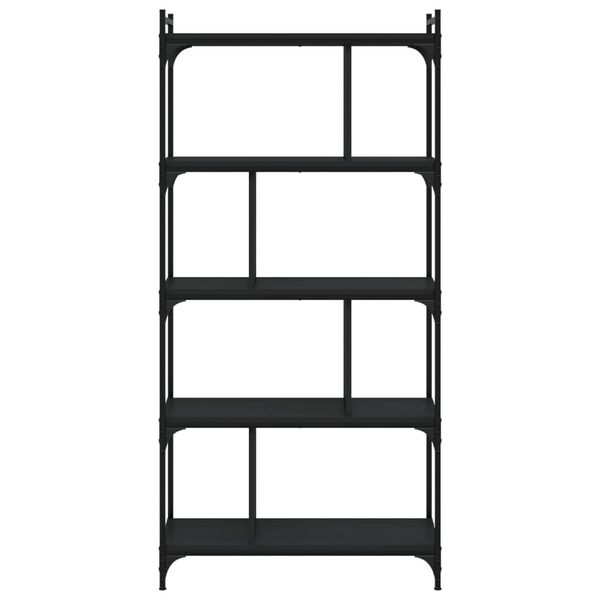 vidaXL B&uuml;cherregal 5 B&ouml;den Schwarz 76x32x158 cm Holzwerkstoff