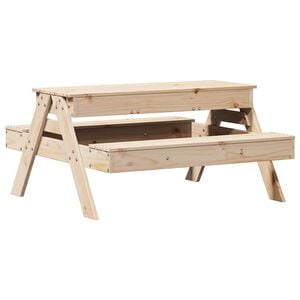 vidaXL Picknicktisch mit Sandkasten f&uuml;r Kinder Massivholz Kiefer