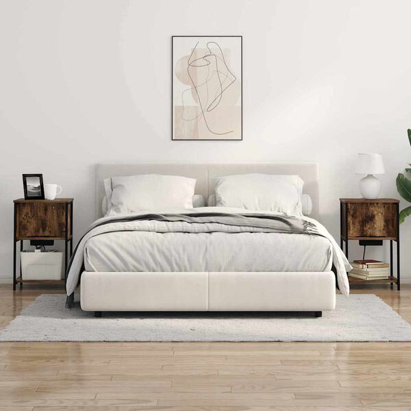 vidaXL Nachttisch Ger&auml;ucherte Eiche 38 x 31 x 61 cm Holzwerkstoff