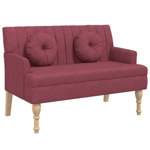 vidaXL Sitzbank mit Kissen Weinrot 113x64,5x75,5 cm Stoff