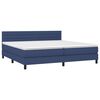vidaXL Boxspringbett mit Matratze & LED Blau 200x200 cm Stoff